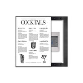 Cocktail Menu Breaker Box Cover | Decorative Electrical Panel Wall Art | Horizontal Version